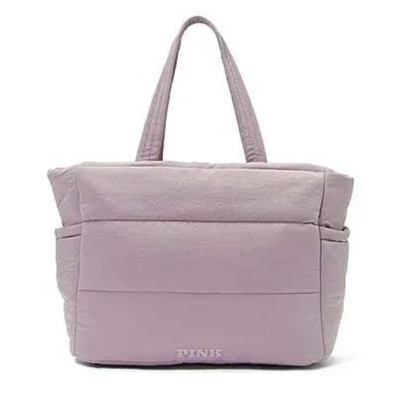 PINK Victoria's Secret Handbags - Pink Women's Puffer Tote Bag- Purple